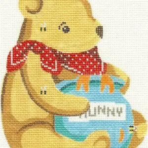 138A-Hunny Bear Ornament 4.5 X 6- 18 Mesh