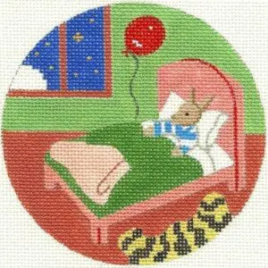 Variation #12900 of Bunny in Bed Ornament 4.25″ Round-18 Mesh