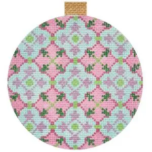 KB 1471-Florentine Bauble-Pink/Turquoise- 4" Round -18 Mesh