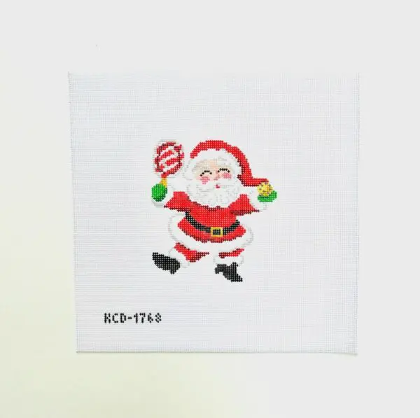 Dink the Halls Santa 3.5" x 4" 18 Mesh