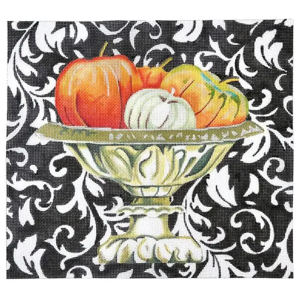 Elegant Pumpkins in Urn - 14 x 12.5" 13 mesh