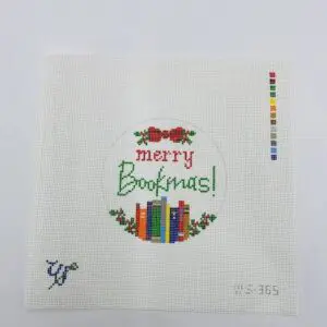 Merry Bookmas 4" round ornament 18 Mesh