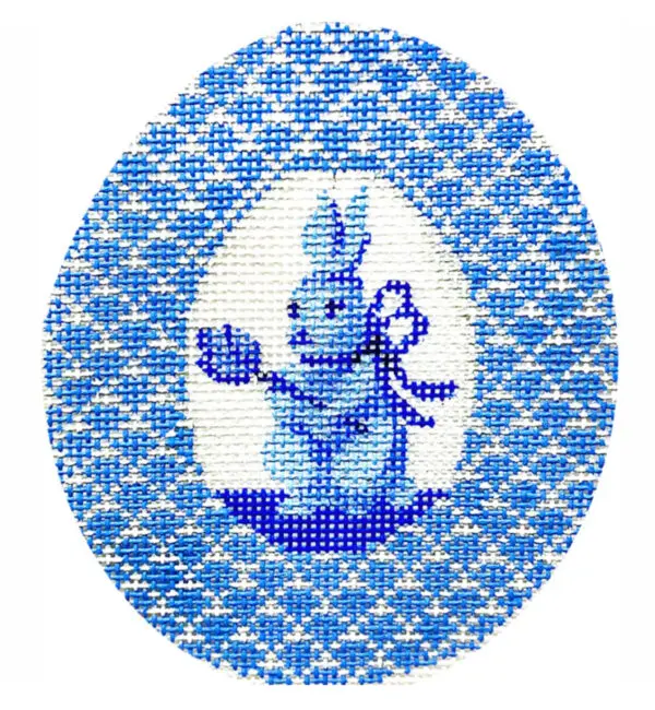 Blue Bunny with Tulip Egg - 18 mesh