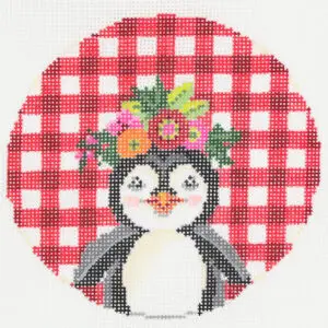 Patrick A Christmas Penguin - 4" round - 18 mesh