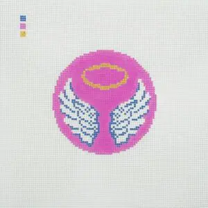 Pink Angel Bell Wings 4" Round