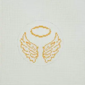 Angel Bell Wings Without Colored Background 4" Round