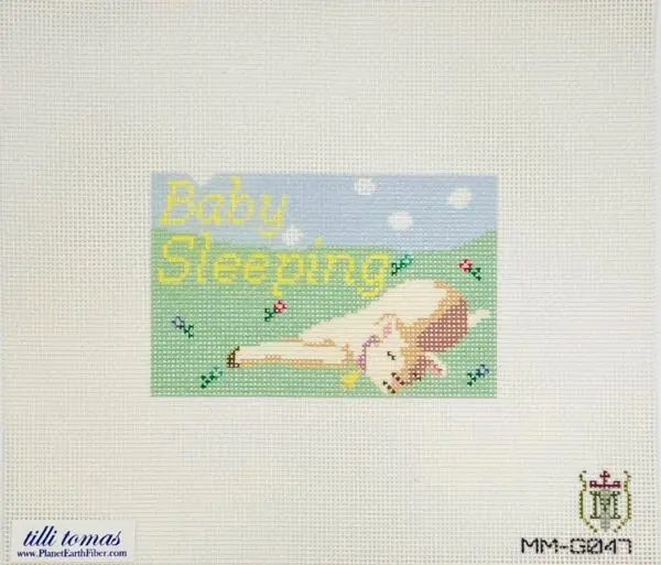 Baby Sleeping - Lamb sign 4.25 x 2.75" 18 mesh