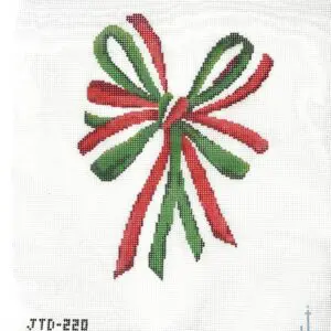 Red and Green Bow Tree Topper-9.5” x 6.5”- 18 mesh