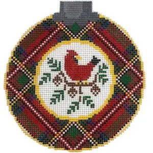 Tartan Christmas Cardinal 18 mesh