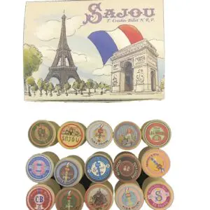 Sajou Wooden Dressmaker Tape Measurer in Meters/Pink Ribbon