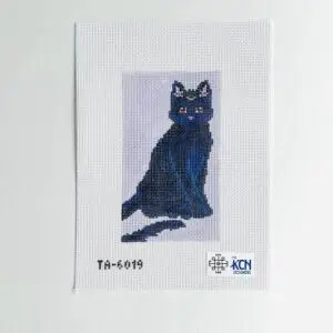 Black Cat Bookend/Eyeglass Case Canvas 4" X 7 1/4" 13 Mesh