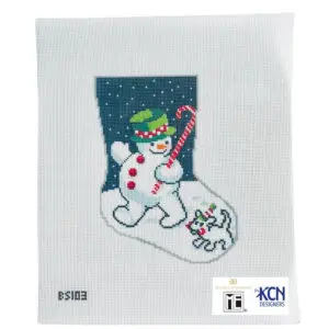 Snowman Mini Stocking 6" X 4 1/4" 18 Mesh