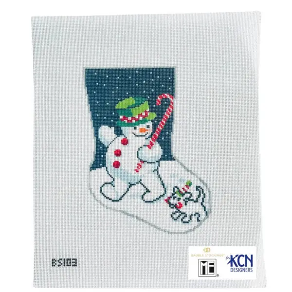 Snowman Mini Stocking 6" X 4 1/4" 18 Mesh