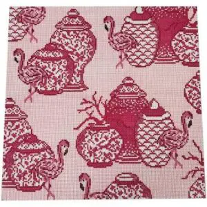 Flamingos and Fire Pillow 12" square 13 Mesh