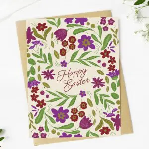 Happy Easter Floral Pattern Card