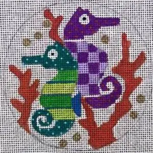 Seahorses 4" round - 18 mesh