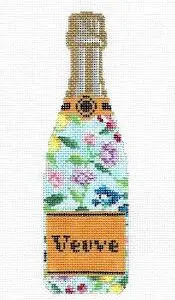 Blue Floral Veuve Bottle