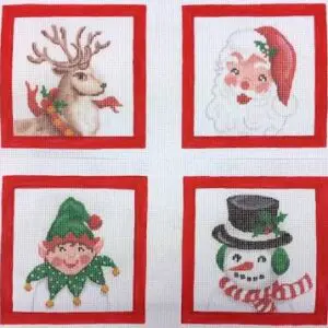 Christmas Coasters - set of 4 4" - 18 Mesh