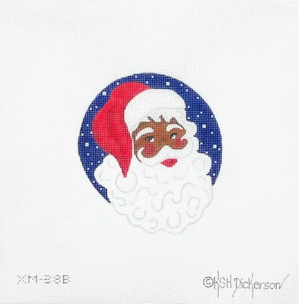 BIPOC Santa Ornament- approx 4" - 18 Mesh