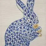 Blue Fishnet Bunny - 18 Mesh