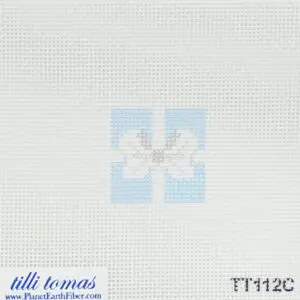Bitty Box Insert - Light Blue with White Bow 1.5" sq. - 18 mesh