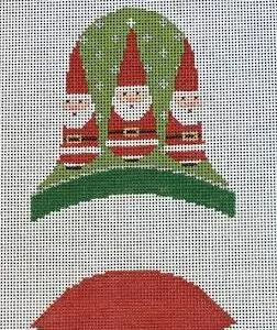 Dimensional Bell Santas -3.5 " x 4" 18 Mesh