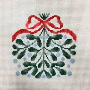 Red Bow Mistletoe Round 4" - 18 mesh