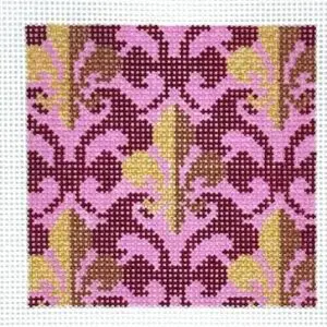 Fleur De Lis Pink 4" Square 13 mesh