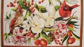 Red Birds Floral Design 16 x 12 13M