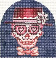 El Senor/The Husband Day of the Dead Skull 4.25" x 4.25" 18 mesh
