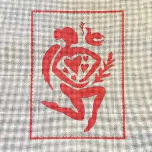 Heart Angel with Peace Dove 6"x 8 1/4" - 18 Mesh
