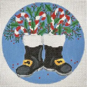 Santa's Boots 4" Round - 18 Mesh