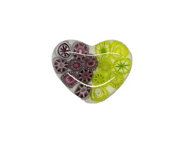 Heart Fused Glass Needle Minder-1 3/8" x 1"
