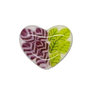 Heart Fused Glass Needle Minder 2-1 3/8" x 1"