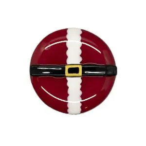 Santa Belly Fused Glass Needle Minder-1 1/2"
