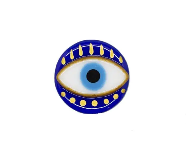 Evil Eye Fused Glass Needle Minder-1 1/4"
