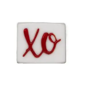 XO Fused Glass Needle Minder-1 1/2" x 1 1/4"