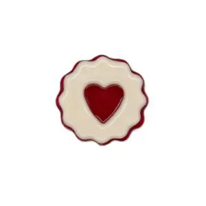 Red Heart Fused Glass Needle Minder-1 1/4"