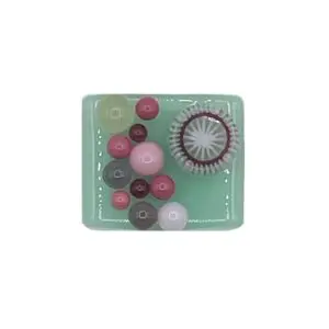 Green Fused Glass Needle Minder-1 1/2" x 1 1/4"