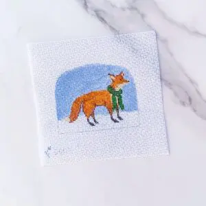 Boy Fox with Scarf: Christmas Forest Needlepoint Collection-18 Mesh