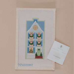 Christmas Village Blue Row House - 4.5” x 7.5" - 13 mesh