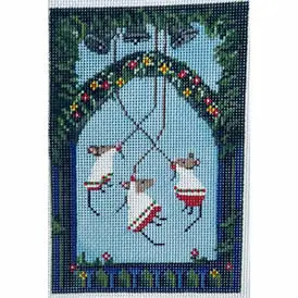 3 Mice Ringing Bells-5" x 7.5"-13 Mesh