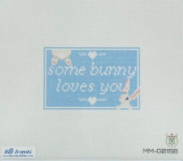 Some Bunny loves you (Blue)- 2.75" x 4.25" -18 Mesh