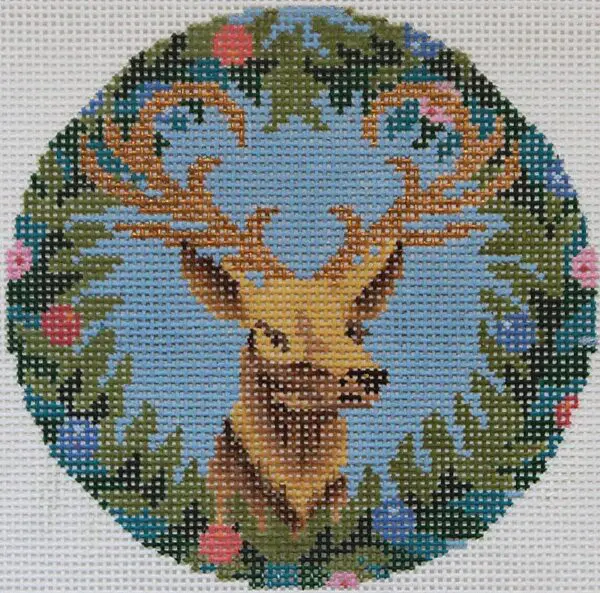 AC 020 B-Royal Stag on Blue - 4" Round- 18 Mesh