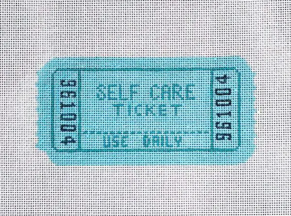 Self Care Ticket -Teal- 7/12" x 3 3/4"- 13 Mesh