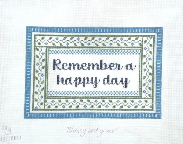 Wg12814-Remember a Happy Day 10.5" x 7" -18 Mesh