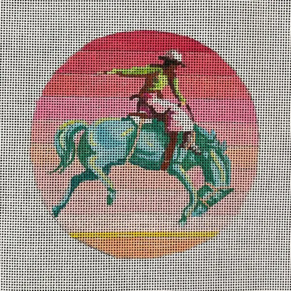 IN882-Rodeo Cowboy -5'' round / 18M
