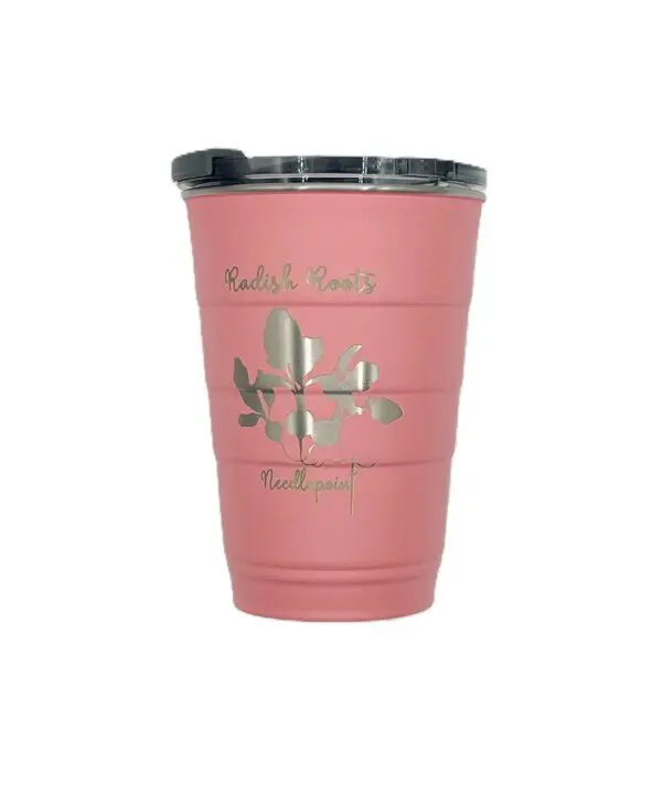 Radish Roots-Pirani Stackable Coral Coffee Tumbler-16 oz