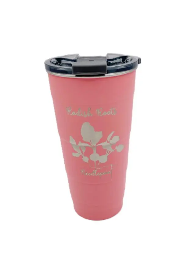 Radish Roots-Pirani Stackable Coral Coffee Tumbler-26 oz