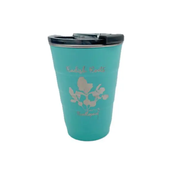 Radish Roots-Pirani Stackable Paradise Blue Coffee Tumbler-16 oz